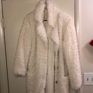 White fur jacket